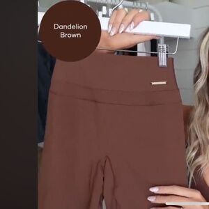 WHITNEY SIMMONS X GYMSHARK v3 DANDELION BROWN SHORTS -SMALL